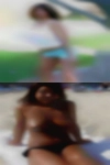 Naked woman putting balls her
